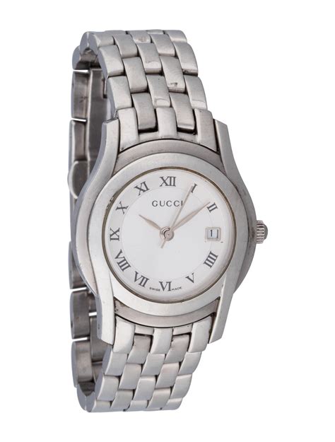 Gucci 5500l Wrist Watch For Women Date Stainless Steel Silver Dial Free Shipping And Guaranteed