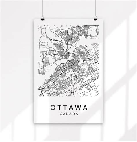 Ottawa Map Print Ottawa Map Printable Map Wall Art City | Etsy