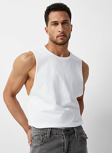 Longline Sleeveless T Shirt Standard Fit Le 31 Shop Mens Tank Tops