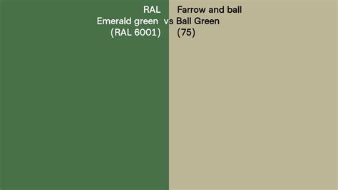 Emerald Green Ral 6001 Vs Farrow And Ball Ball Green 75 Side By Side Comparison