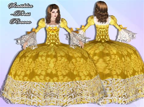 The Sims Resource Sintiklia Dress Rococo In 2024