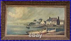 Tableau ancien Marine Bretagne signé Peinture sur toile