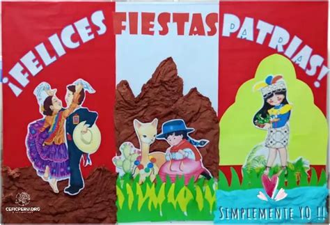 Periodico Mural Celebra Fiestas Patrias En El Per Enero