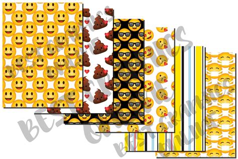 Emojis Digital Papers Emoji Emoticons Digital Paper Pack Etsy