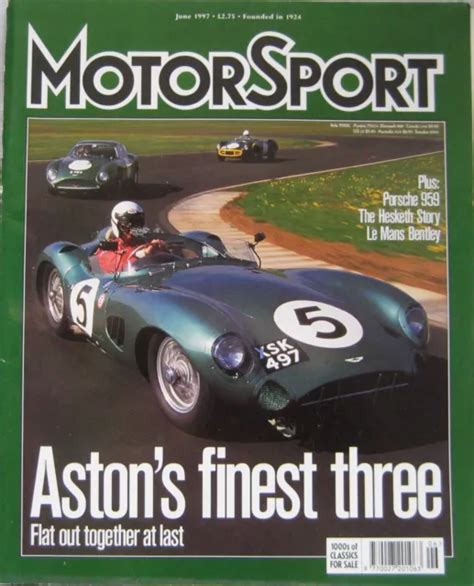 MOTOR SPORT MAGAZINE June 1997 Featuring Porsche Aston Martin Bentley