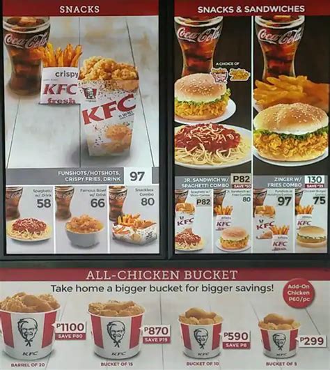 Kfc Menu Menu For Kfc Tagaytay City Tagaytay City Zomato Philippines