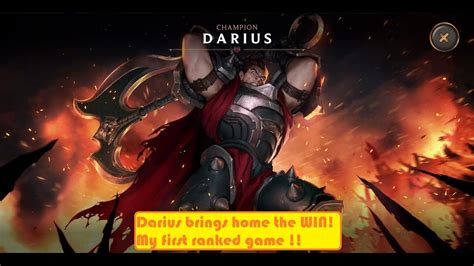 Tutorial Of How To Win With Darius My First Ranked Gamewon With 1 Hp