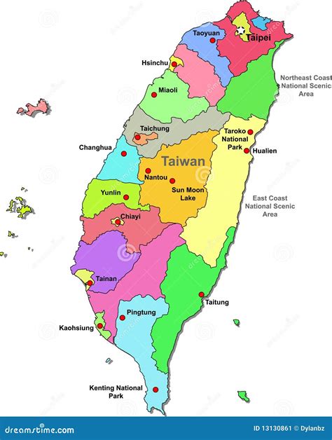 Taiwan Map Stock Image Image 13130861