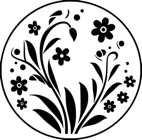 Floral, Black and White Vector illustration 34801282 Vector Art at Vecteezy