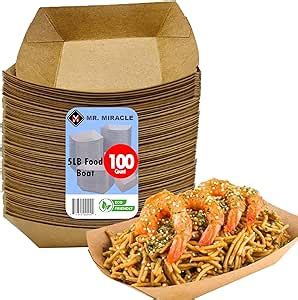 Mr Miracle Kraft Paper Food Tray Pound Size Pack Of