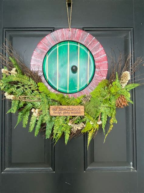 Green Brick Hobbit Door Wreath Wreaths Door Wreaths Hobbit Door