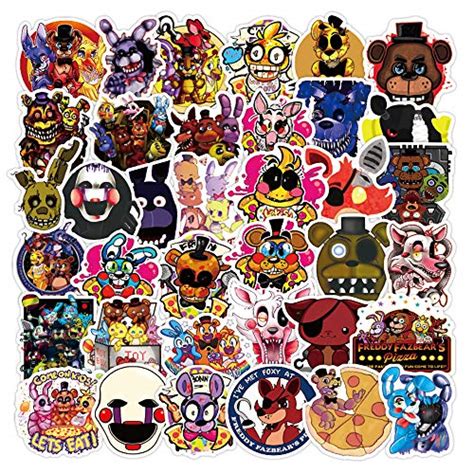 Potota Fnaf Stickers 50 Pcs Vinyl Waterproof Stickers For Laptopbumper，skateboardwater