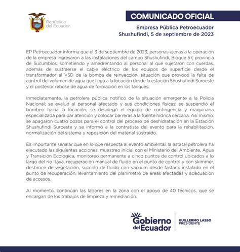 Comunicado Oficial Ep Petroecuador