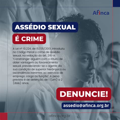 ASSÉDIO SEXUAL Você sabe como identificar e como resolver AFINCA