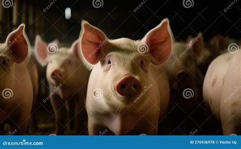 Pig Farm Industry Farming Hog Barn Pork. Generative AI Stock Photo ...