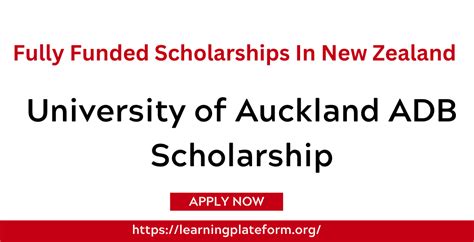 University Of Auckland Adb Scholarship 2024 Fully Funded