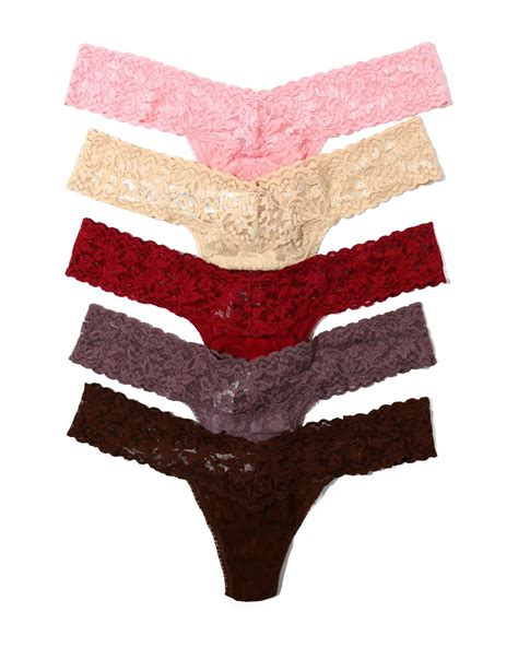 Hanky Panky Assorted 5 Pack Lace Low Rise Thongs In Red Lyst