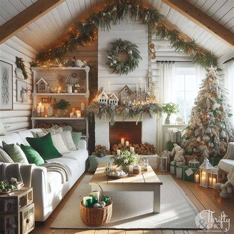 Cozy White Christmas Cottage Inspiration Christmas Living Rooms