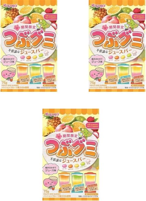 Jp コンビニー限定 2022年4月 春日井 Kasugai つぶグミ 不思議なジュースバー ピーチ オレンジ パイン