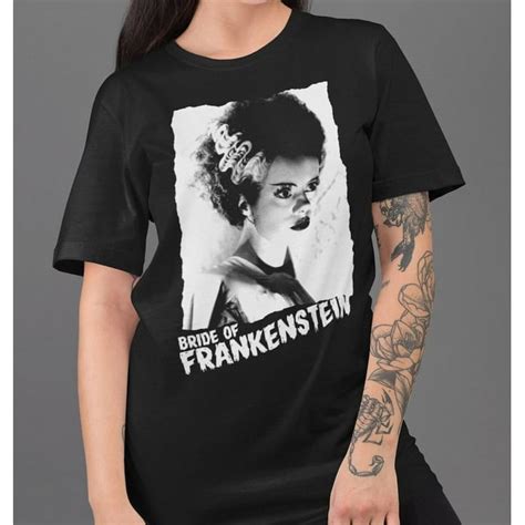 Black Bride Of Frankenstein Shirt Vintage Goth Style Tee Horror