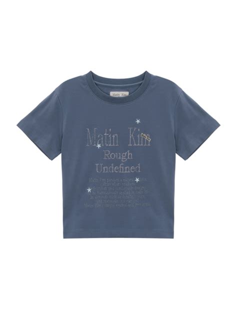 Musinsa Matin Kim Dazzle Lettering Crop Top In Blue