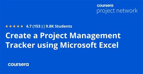 Create a Project Management Tracker using Microsoft Excel - Coursya