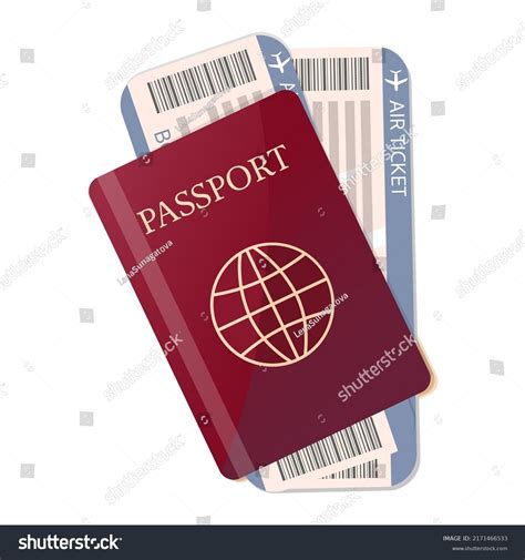 Vector Passport Tickets Air Travel Concept Stock Vector Royalty Free 2171466533 Shutterstock