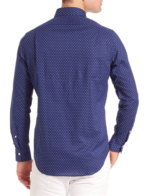 Lyst Polo Ralph Lauren Polka Dot Estate Shirt In Blue For Men