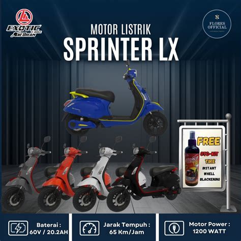 Jual Sepeda Motor Listrik Vespa Listrik Sprinter LX Pacific Exotic