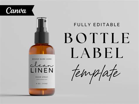 Room Spray Label Template Editable Product Label Template Etsy