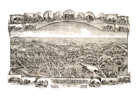 Amazing old map of West Medford, Massachusetts from 1897