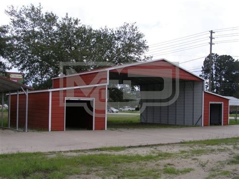 Metal Barn Lean To Sheds Boxed Eave Roof 52W X 31L X 12H Carolina