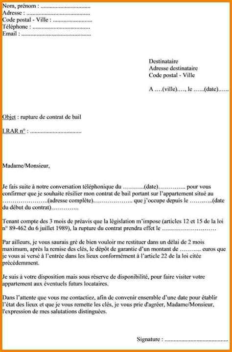 Lettre Pr Avis Location Mois Mod Le De Lettre