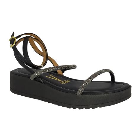 Sandália Papete Feminina Vizzano Flatform Preto