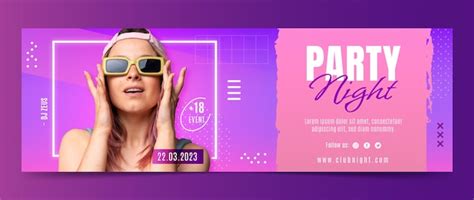 Free Vector Nightclub And Nightlife Party Twitter Header Template