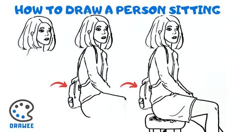 How To Draw A Person Sitting Youtube