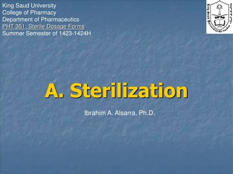 PPT - A. Sterilization PowerPoint Presentation, free download - ID:9174305