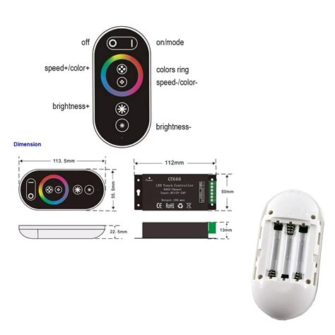 Rgb Kontrol Kumandasi 12 24v 18a Dokunmatik Ledx Ct 666 Fiyat Ve