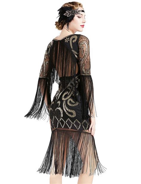 Babeyond S Flapper Dress Long Fringe Gatsby Dress Roaring S