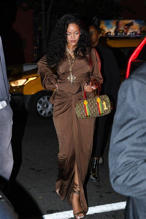 Rihanna Slips Into A Silky Chocolate Brown Gown For A Nyfw Night Out