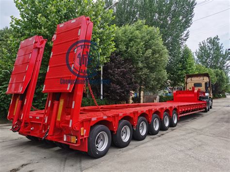 Low Boy Semitrailer 25m 200ton To Transport Special Equipment Lowbed