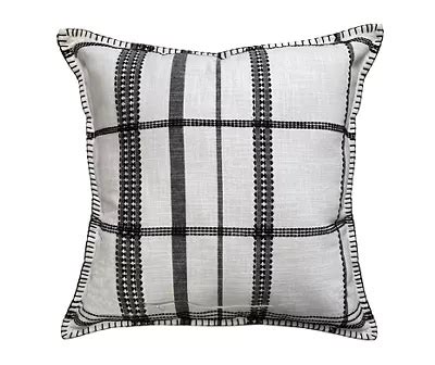 Broyhill Madison White & Black Plaid Square Throw Pillow | Big Lots