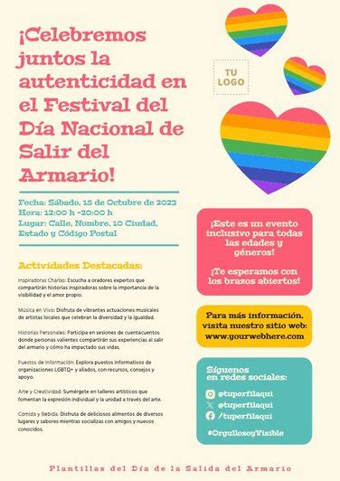 Plantillas De Carteles Y Flyers Para El Día Del Orgullo