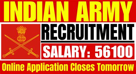 Indian Army Vacancy Online Application Closes Tomorrow