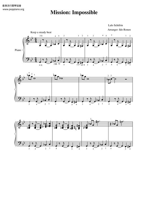 Movie Soundtrack Mission Impossible Theme Sheet Music Pdf Free Score