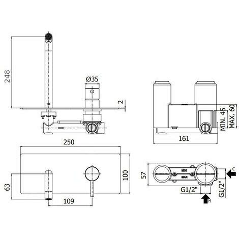 Paffoni Unterputz Waschtischbatterie Stick Serie SK106ST Messing