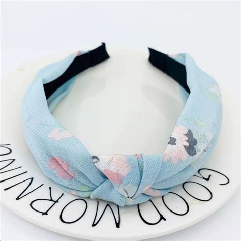 Serre T Te Floral Bleu Ciel Reine Moderne Serre T Te Et Headband