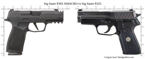 Sig Sauer P365 Xmacro Vs Sig Sauer P225 Size Comparison Handgun Hero