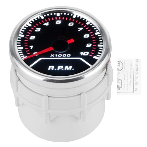 Topincn 52mm 2in 12v Car Tachometer 0 10000 Rpm Tacho Gauge Meter Automobile Reffiting For 4 6