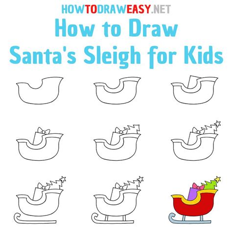 How To Draw Santa S Sleigh Step By Step Knutselen Voor Kinderen